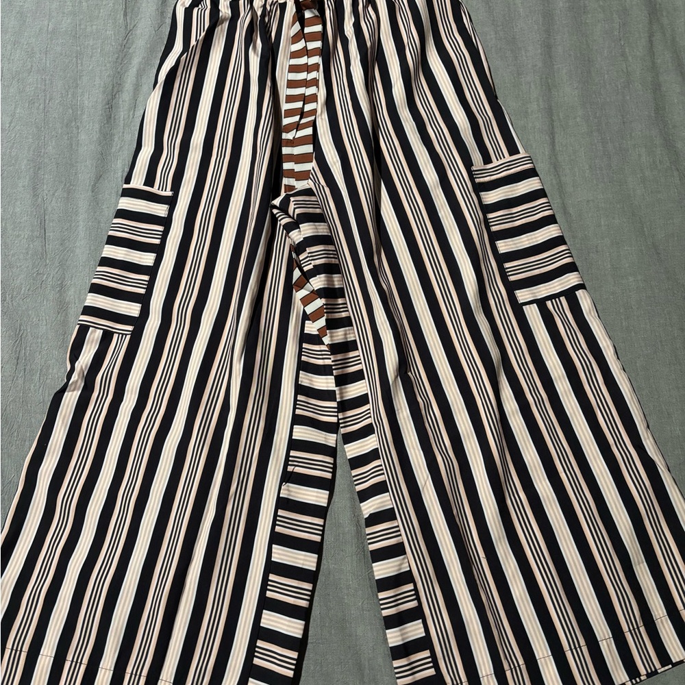 Source Unknown Striped Pants - Black, Pink, White